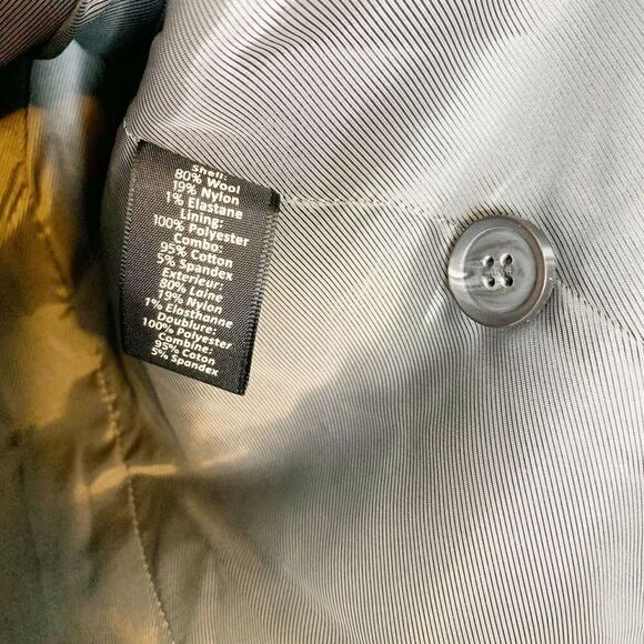 Elizabeth James Asymmetric Donegal Wool Blend Cowl Neck Blazer Coat Gray Black 4 - Picture 6 of 9